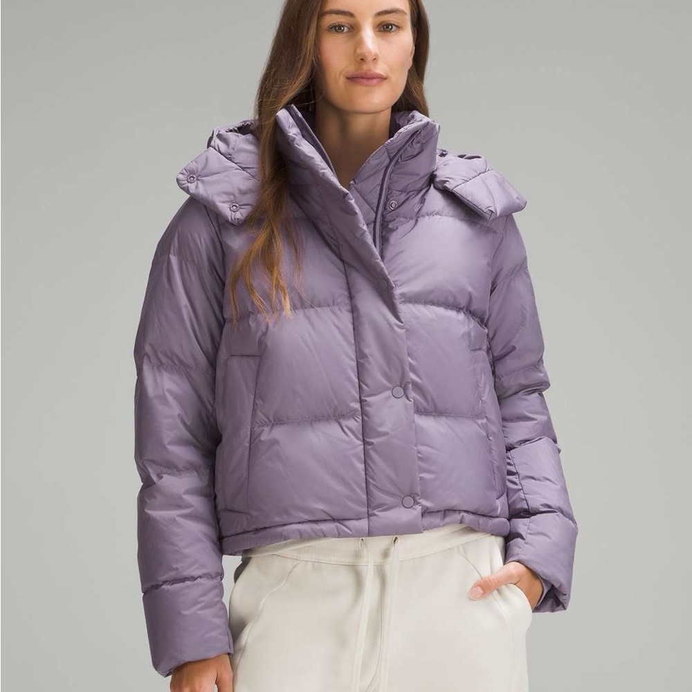 Lululemon Wunder Puff 600-Down-Fill Cropped Jacket, Cropped Jacket, Purple Ash